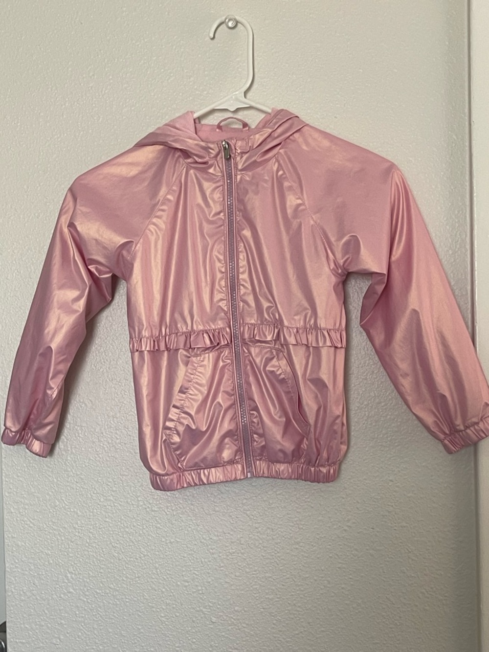btween Pink Girls' Shiny Hooded Raincoat